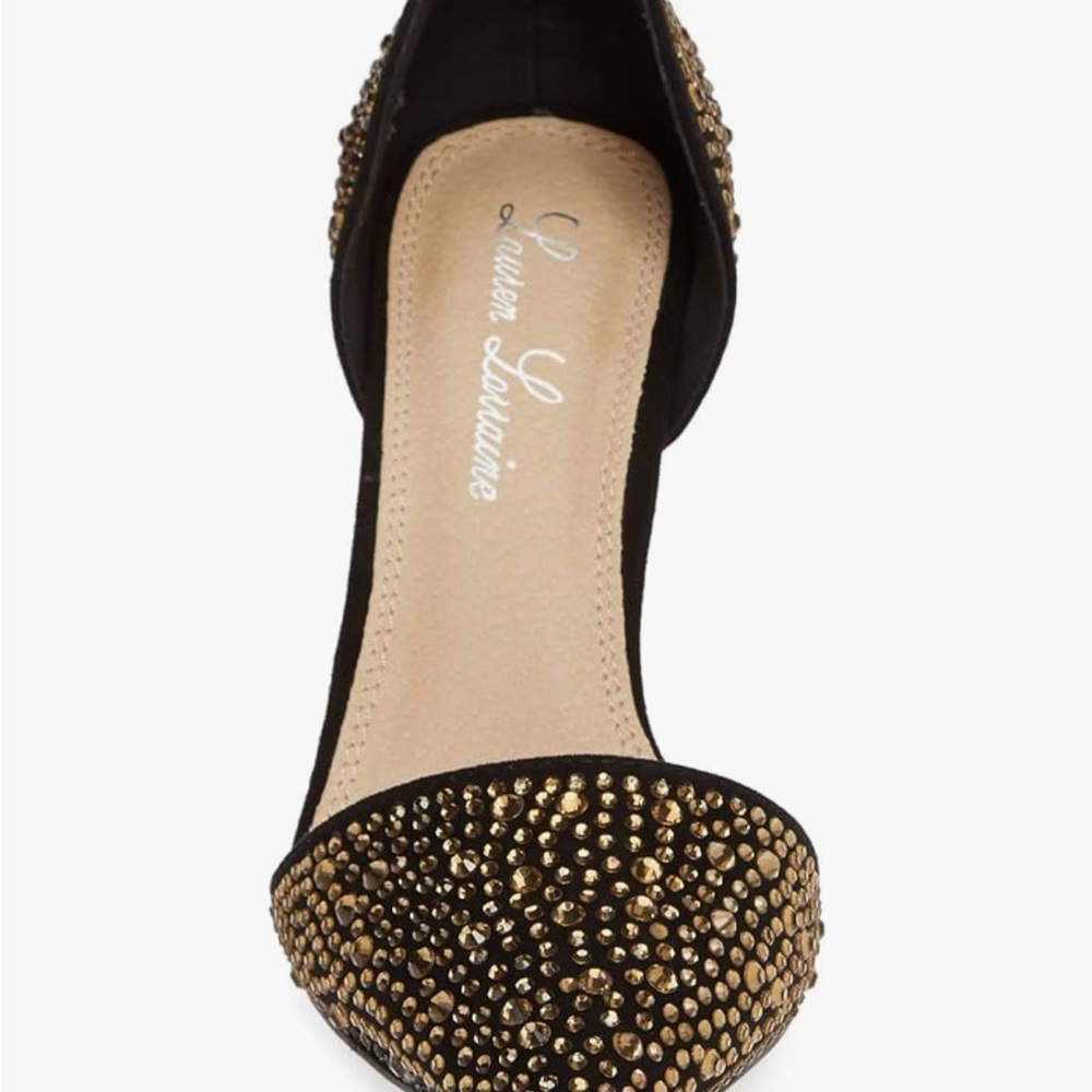 Stunning! Lauren Lorraine  GOLD Crystal Embellished d'Orsay Pump 7 - Picture 2 of 9